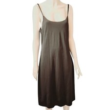 Black Petticoat Knee Length Lightweight Scoop Neck Adjustable Lingerie Size 12