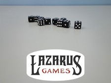 10 Black  White Six Sided Dice