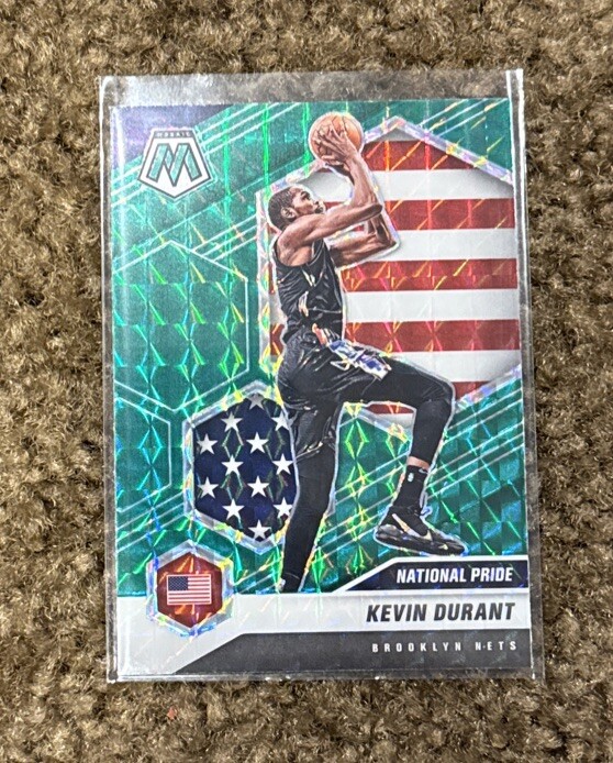 Kevin Durant 2020-21 Panini Mosaic National Pride Green Mosaic Prizm #248 Nets