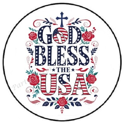 GOD BLESS THE USA PATRIOTIC ENVELOPE SEALS LABELS STICKERS PARTY FAVORS