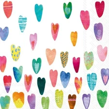 Boston International - Rainbow Hearts Cocktail Napkin - C844300