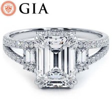 Emerald Cut 2.20ctw GIA Certified Lab Created G-VS1 Diamond Engagement Ring