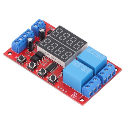24V Programmable Time Delay Relay Module - Segment LED Display, 2NO 2NC ...