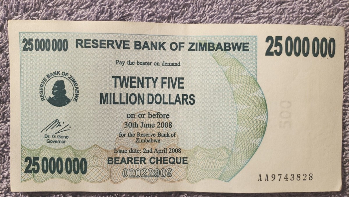 Item # G-342 / ONE NOTE- $25 Million Zimbabwe PAPER MONEY BANKNOTE CURRENCY  | eBay