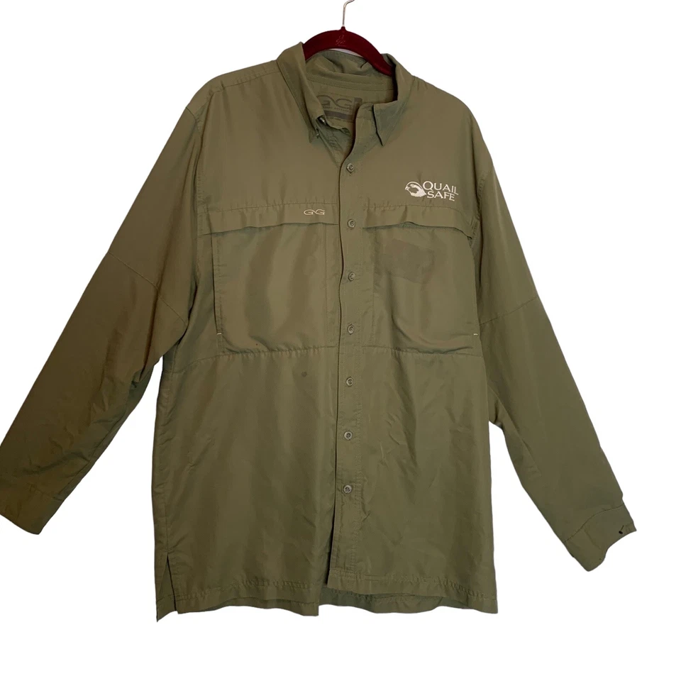 Game Guard Shirt Mens XL Green Vented Hunting Quail Safe Short Sleeve Logo - Image 2 of 4