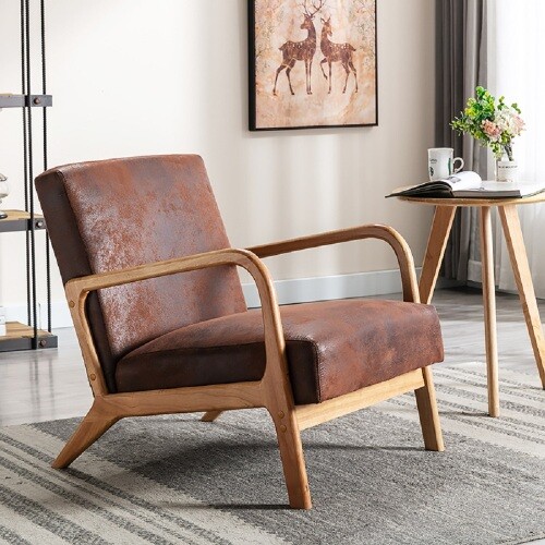 New Classic Mid Century Modern Accent Chairs for Living Room or Bedroom Armchair - Picture 2 of 5