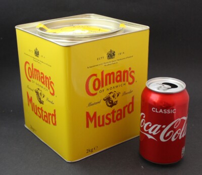 Colman s Mustard große leere Dose 178 mm Vintage Style Werbung