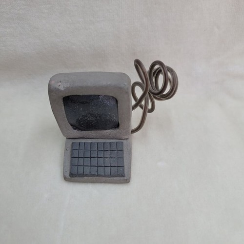 Table computer 1980's ceramic sculpture handmade by Sakalovsky - Picture 2 of 6