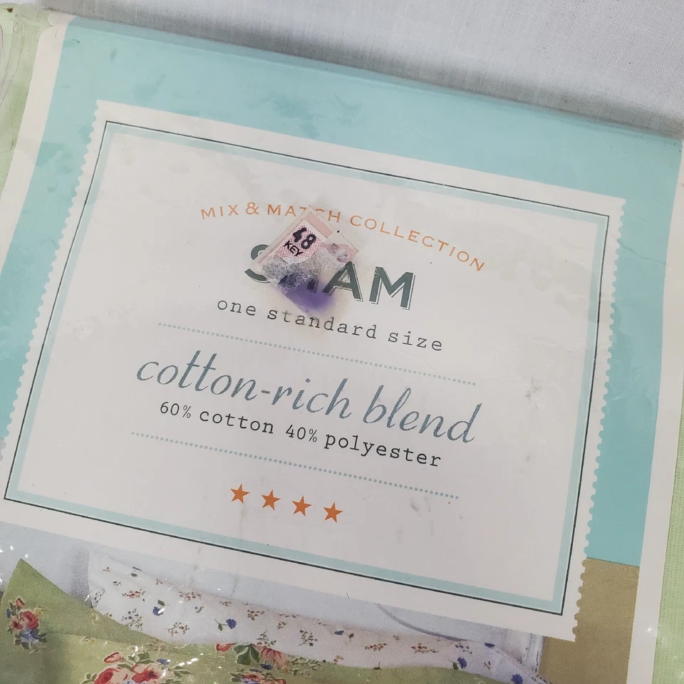 2 de colección Martha Stewart Everyday One talla estándar farsa vintage floral verde Foto 3 de 4