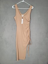 The Drop Women's Dionne Sleeveless Scoop Neck Ruched Midi Dress Medium 