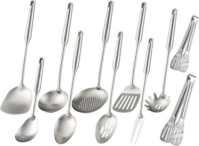 18/10 Stainless Steel 11PCS Kitchen Utensils Set - 15  All Metal Tools