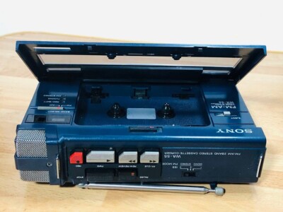 SONY FM/AM 2バンド ステレオカセットコーダー WA-55 Sony WA-55 AM FM 2 Band Stereo Cassette-Corer Portable Player
