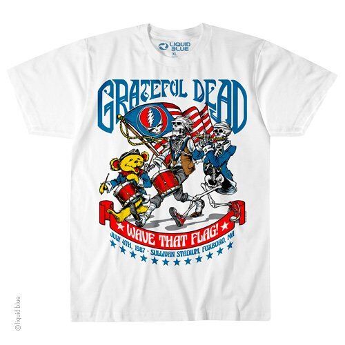 GRATEFUL DEAD-4TH OF JULY-1987-Foxboro, MA-WAVE THAT FLAG-T-SHIRT S-M-L-XL-2X-5X | eBay GRATEFUL DEAD-4TH OF JULY-1987-Foxboro, MA-WAVE THAT FLAG-T-SHIRT S-M-L-XL-2X-5X | eBay