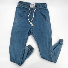 One Teaspoon Pants Womens Small Blue Harem Tapered Stretch Pockets