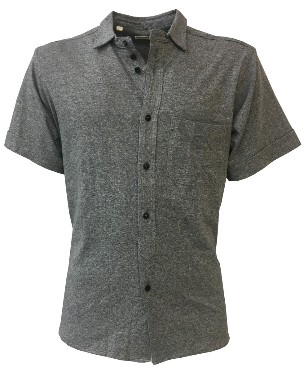 BAKUTO 893 camicia uomo mezza manica grigia 100% cotone