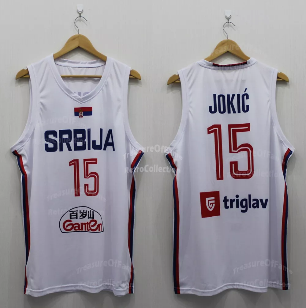 2019 China Jokic 15 Basketball Jersey Team Serbia Joker Serbian White