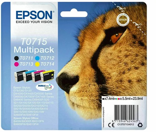 Genuine Epson T0711, T0712, T0713, T0714, T0715 Cheetah Ink Cartridges Lot - Picture 6 of 6