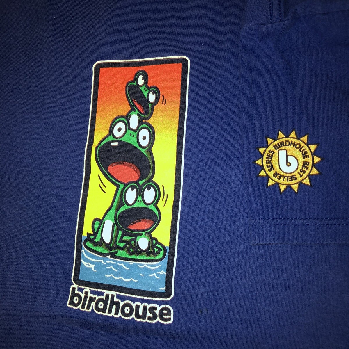 Vintage Rare 90s Birdhouse Skateboards Willy Santos Frogs tshirt
