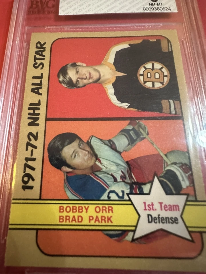 Tarjeta O-PEE-CHEE ORR/PARK 71-72 1972-73 Team Defense All-Star #227 en muy buena condición 8 (casi nuevo-como nuevo) Foto 4 de 4