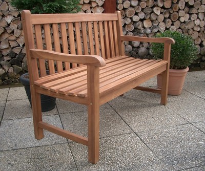 Gartenbank Teak massiv Teakholz Sitzbank Holz Gartenmöbel Holzbank