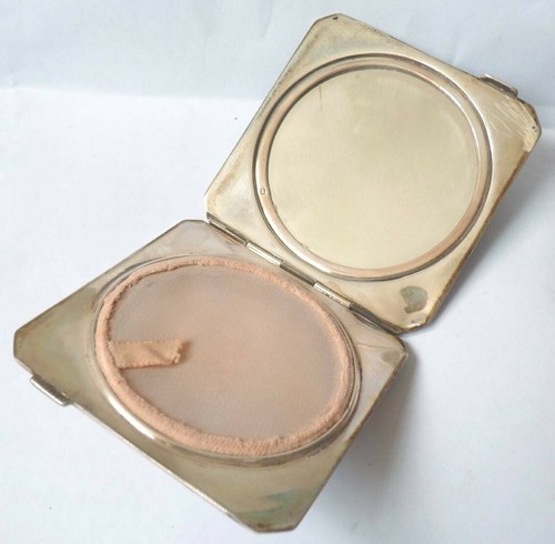 Puderdose ASPREY argent massiv + Lack + Koralle Silber Pulver Box 1933 Art Deco - Bild 5 von 7