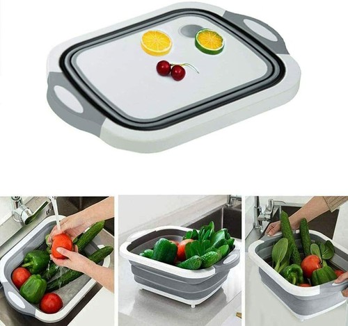 Chopping Cutting Board Folding Drain Camping Basket Multi-Function 3 In 1 Sink - 第 6/7 張圖片