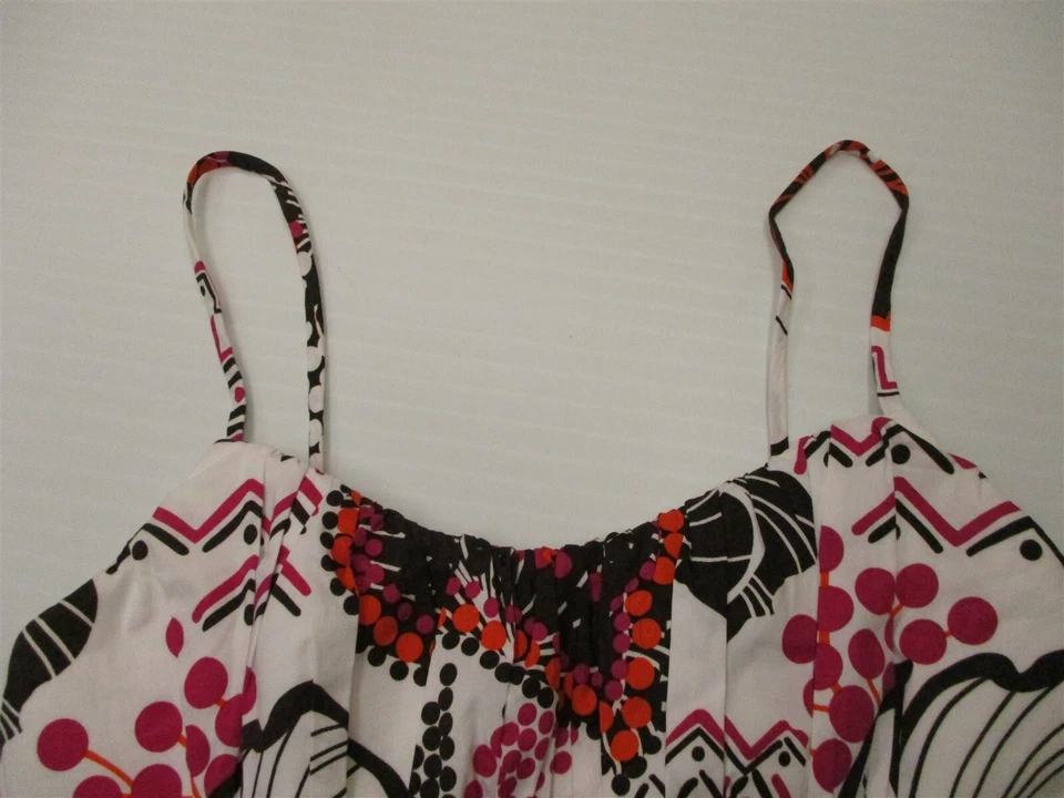 Nuevo LOVE TEASE Mujer Talla 3 Algodón Blanco/Marrón Floral Sweetheart Línea A Solero Foto 3 de 4