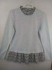 LOFT Women's XS Light Blue Sweater w/ 2 Shirt Look NWT