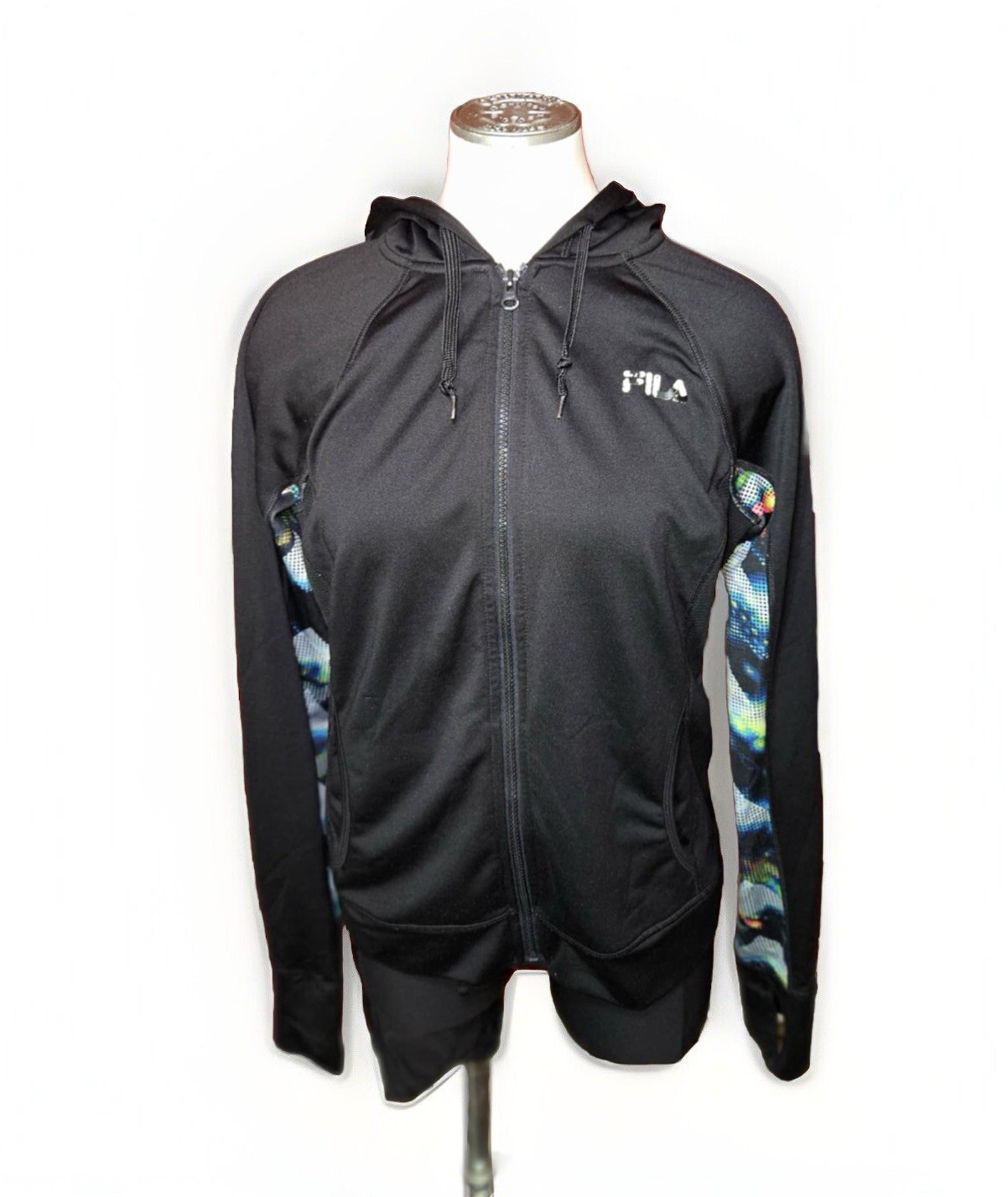 FILA FELPA CON CAPPUCCIO ARCOBALENO MULTICOLORE MANICHE CAPPUCCIO ATLETICA VESTIBILITÀ ALLENAMENTO TAGLIA M BOHO