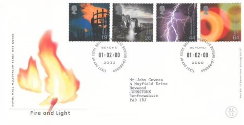 Fire and Light GB RM FDC Bureau 2000 (108858)