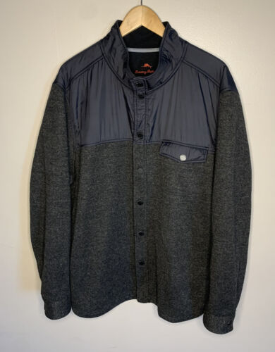Tommy Bahama Mens Sz 2XL Gray Wool Blend Long Sleeve Snap Fleece Coat Jacket XXL - Photo 1/8