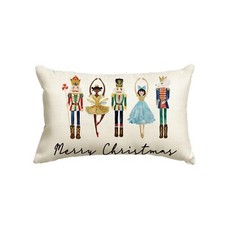 12x20In Merry Christmas Nutcracker Throw Pillow Cover Winter Holiday Pillow Case