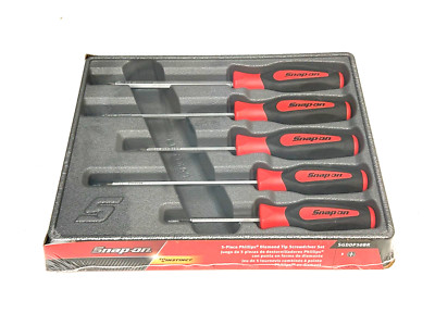 Snap On Tools NEW SGDDP50BR 5pc Soft Grip Diamond Tip Phillips Screwdriver Set