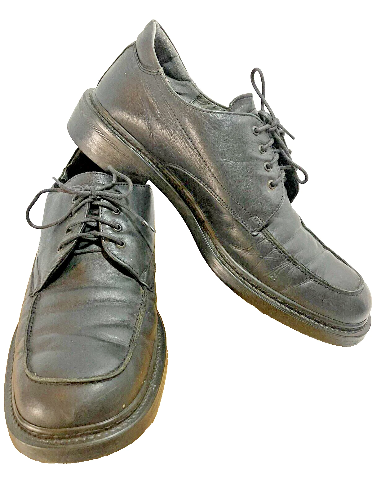 JORDAN VENTURINI Uomo Morbida Pelle Nera Tonda Mocassino Pizzo Oxford Comfort Flex TG 13