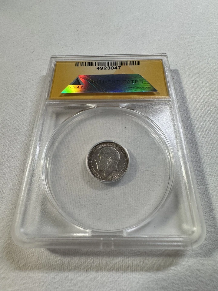 1918 Great Britain Silver 3 Pence Graded AU 53 by ANACS - Image 4 of 4