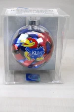 KU KANSAS UNIVERSITY JAYHAWKS BASKETBALL TINSEL BALL ORNAMENT Topperscot
