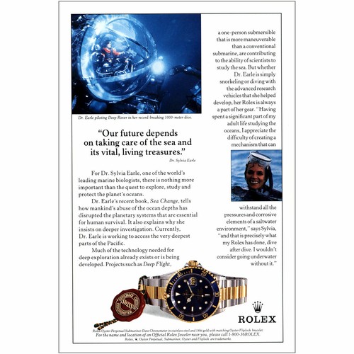 1997 Rolex: Sylvia Earle Taking Care of 