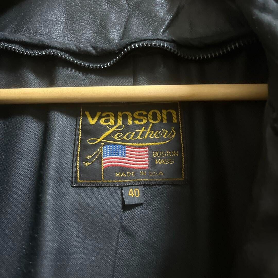 Vanson Leather Single Riders Jacket Type B Black 40 Made in Vanson Leather Single Riders Jacket Type B Black 40 Made in