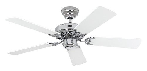 Ceiling Fan Without Light Chrome & White Classic Royal 103 CM