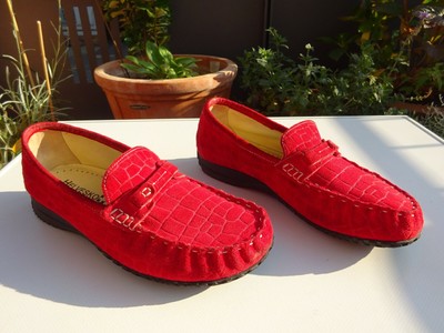 HELVESKO Damen Schuhe Ballerinas Wildleder Rot Swiss Made Gr.37 TOP | eBay