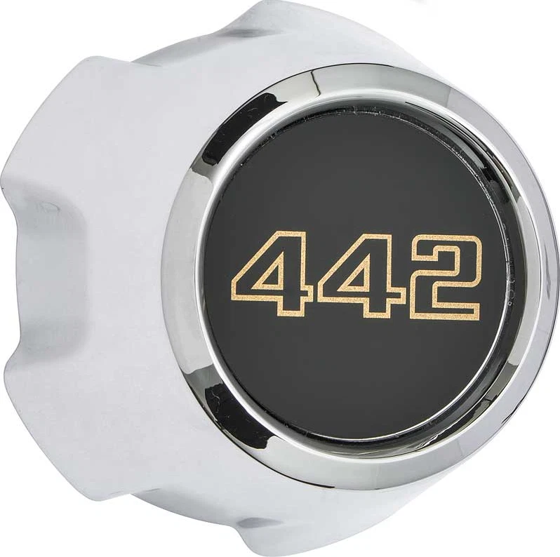 Juego de tapacubos centrales de rueda 442 OER de 4 piezas para Oldmobile Cutlass 1974-1987 y 442 Foto 2 de 4