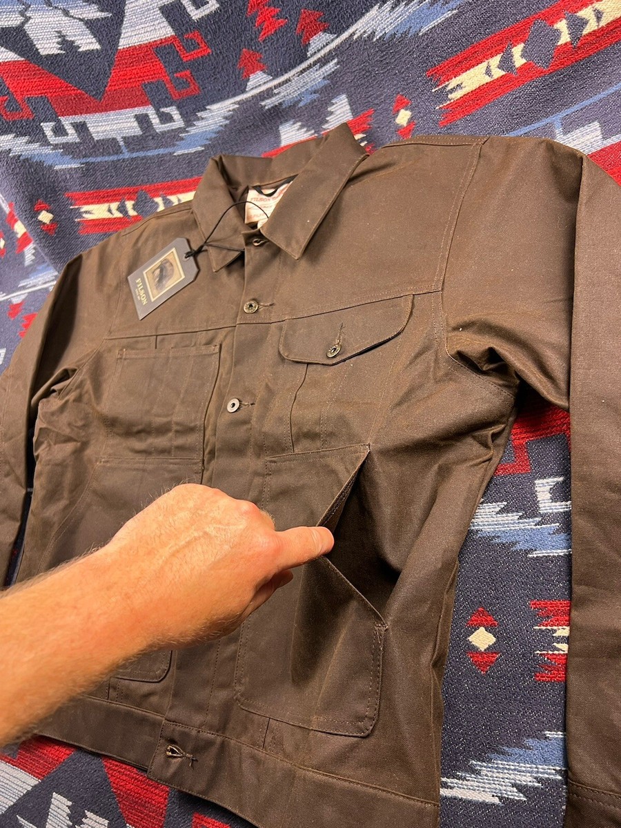 CC Filson Waxed Tin Cloth Short Lined Cruiser Work Jacket CC Filson Waxed Tin Cloth Short Lined Cruiser Work Jacket