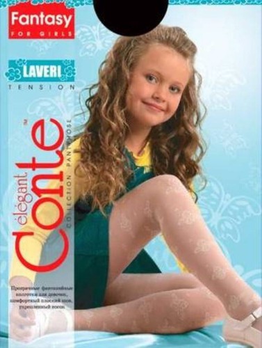 Conte Laveri 20 Den - Fantasy Thin Tights for Girls with Flowers - 4yr. (8С-101С