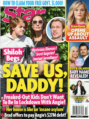 STAR Magazine April 6 2020 Angelina Jolie Brad Pitt Reese Witherspoon Katy Perry