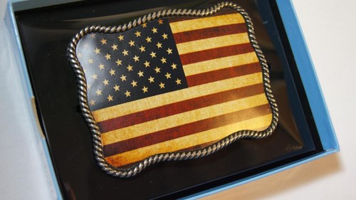 Nocona  Belt Buckle USA Flag Patriotic American Flag Belt Buckle 37040 - Picture 4 of 4