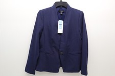 Ann Taylor Navy Blue Cutaway Blazer Jacket Size 4 Petite