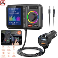 Car FM Wireless Bluetooth Transmitter MP3 Player 2USB Fast Charger Adapter USA