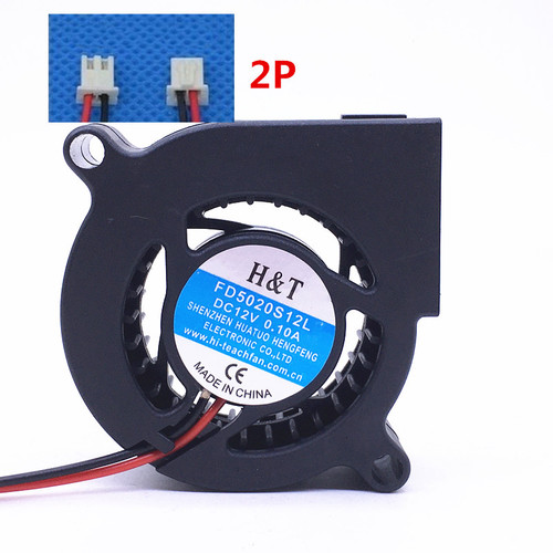 1PC 2PIN Humidifier blower turbo cooling fan 5020 FD5020S12L DC12V 0.10A 5CM - Afbeelding 2 van 4