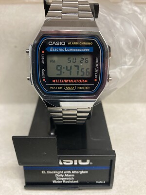 Casio 3298 A168 Men's Silver Watch Stainless Steel Digital Quartz Watch New