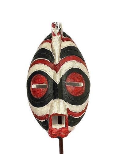 maschera dal Ghana raffigurante una maschera zebrata dal Ghana che presenta strisce -467 - Foto 12 di 12